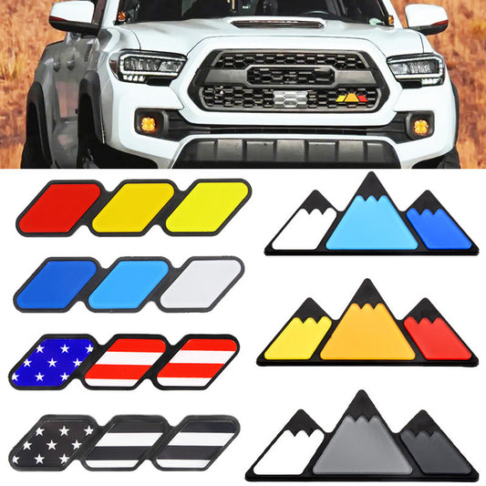 Tri-color Front Grille Grill Badge Emblem for Toyota