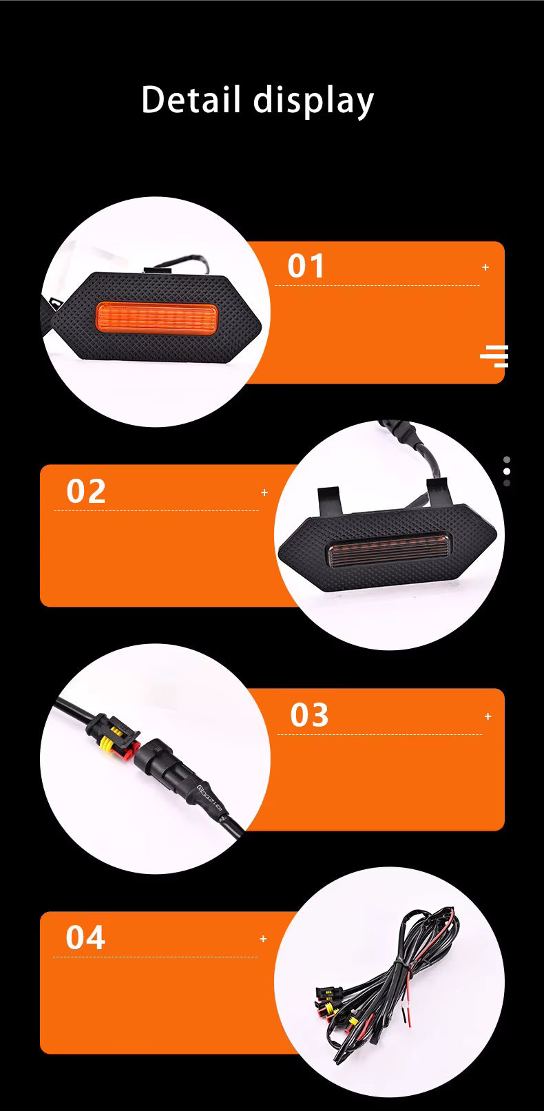 4pieces Suitable for 2025 Toyota 4Runner TRD/ TRD PRO Car Grille Light Led Daytime Running Lights Yellow White Warning Light