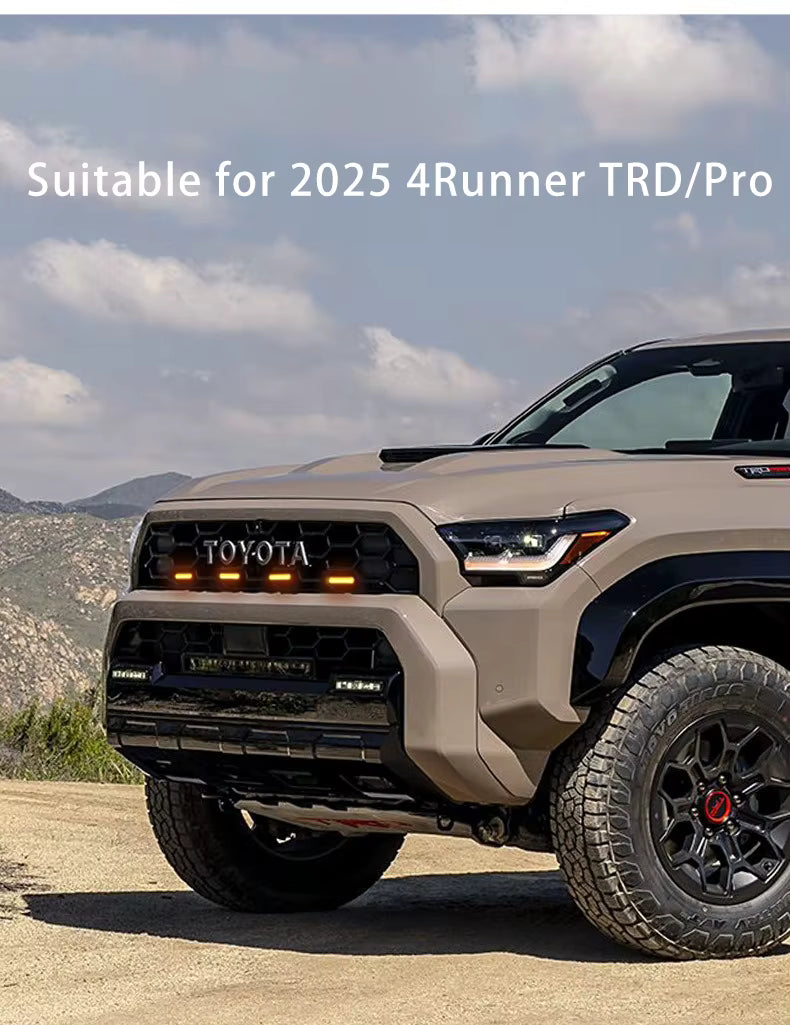 4pieces Suitable for 2025 Toyota 4Runner TRD/ TRD PRO Car Grille Light Led Daytime Running Lights Yellow White Warning Light