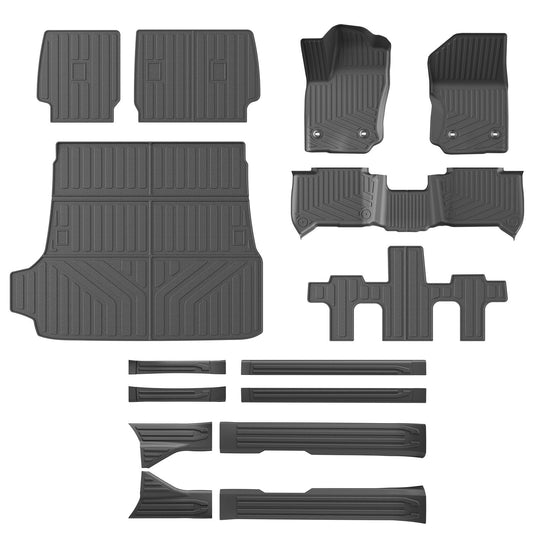 Rear Backrest Mat Cargo Liner Floor Mat Door Sill Protector 2nd Row Under Mat for 2025 Toyota 4Runner TPE